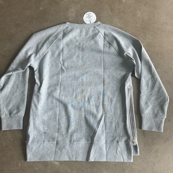 Nwt Anrabess Heather Gray Crewneck Sweatshirt with Zip up sides (S) - Picture 7 of 9